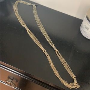 Long necklace gold w crystal stones